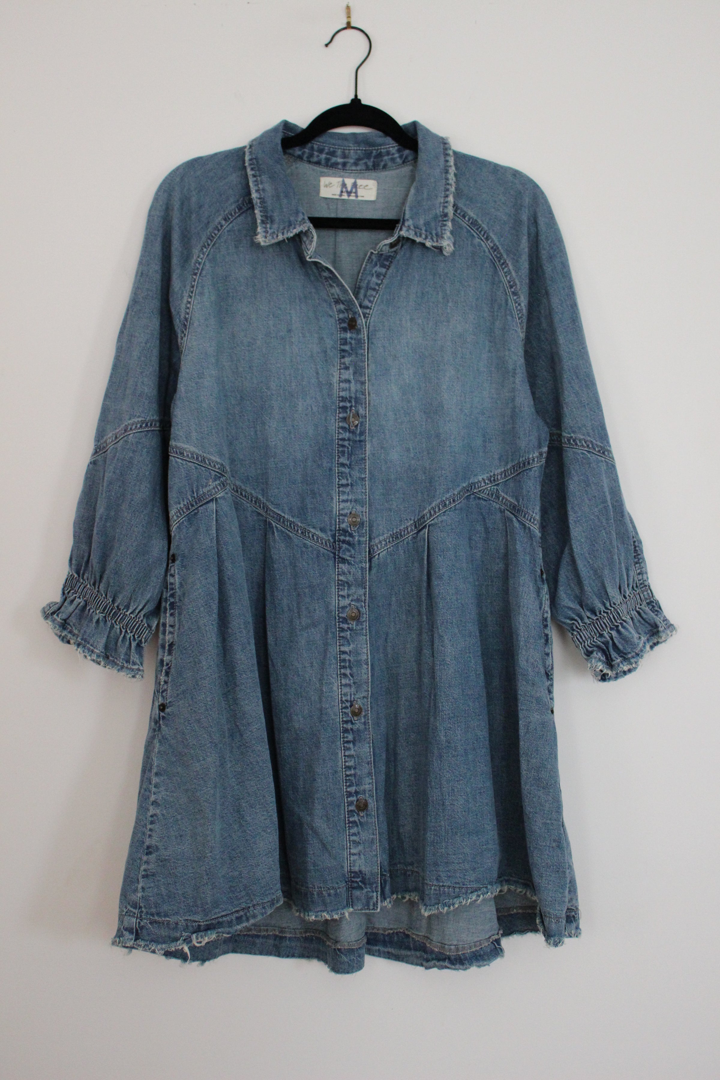 free people blue jean babydoll dress 'We The Free' Denim Tunic asymmetric bodycon dress for women Whether you want to Size:EU 45 Black Halo Formal Dresses